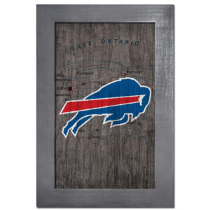 Buffalo Bills 11'' x 19'' Framed Team City Map Sign