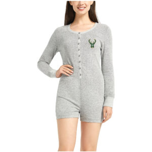 Women's Concepts Sport Gray Milwaukee Bucks Venture Sweater Romper