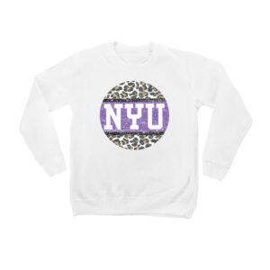 Youth White NYU Violets Scoop & Score Pullover Sweatshirt