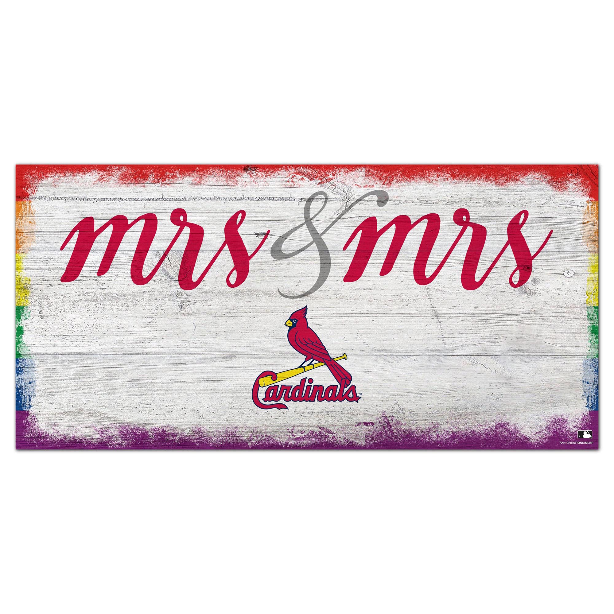 St. Louis Cardinals 6'' x 12'' Pride Mrs & Mrs Sign