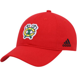 Men's adidas Red Chicago Blackhawks Letter Slouch Adjustable Hat
