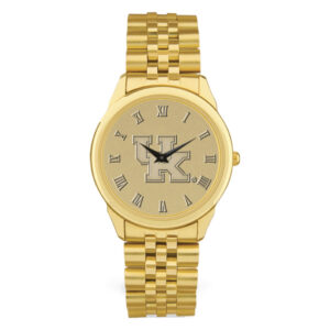 Men's Gold Kentucky Wildcats Medallion Rolled Link Bracelet Wristwatch