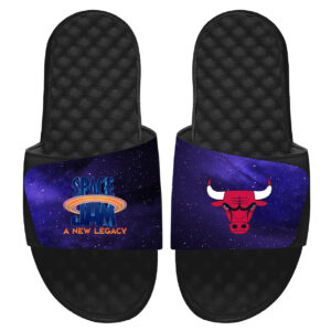 Men's ISlide Black Chicago Bulls Space Jam 2 Galaxy Slide Sandals