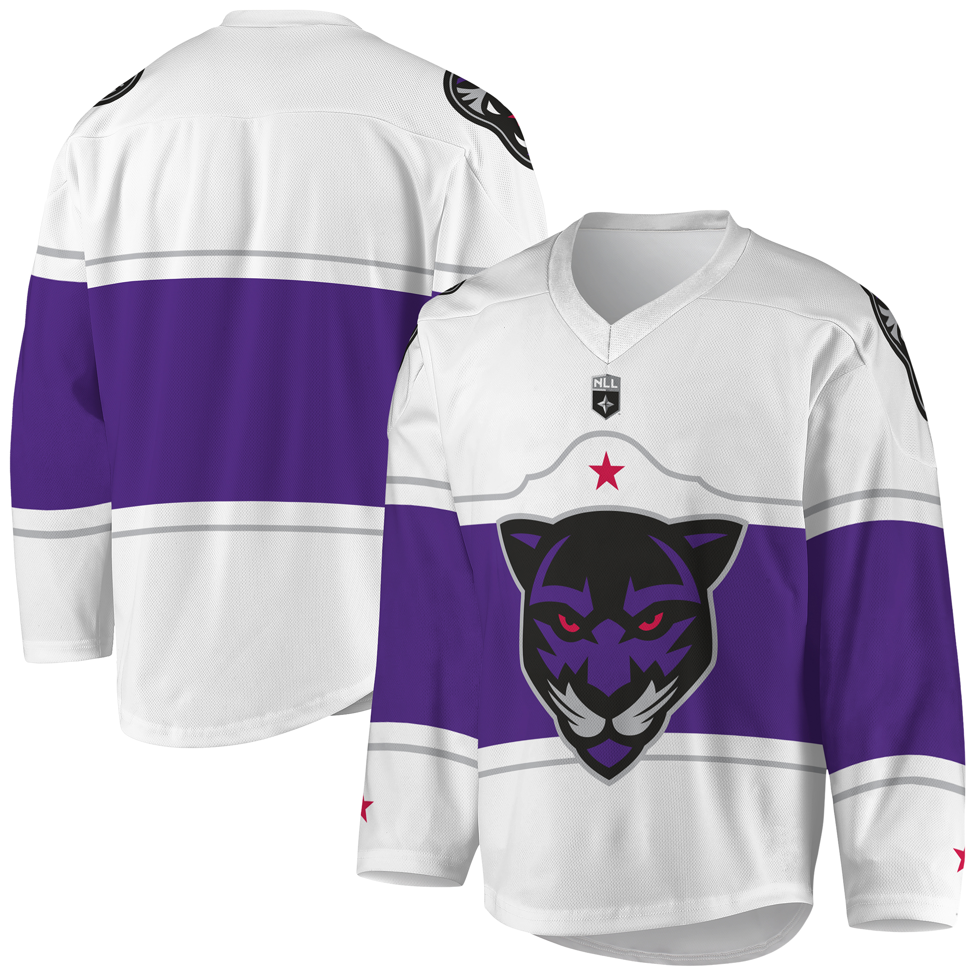 Youth White/Purple Panther City Lacrosse Club Replica Jersey