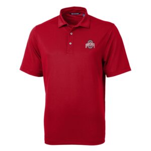 Men's Cutter & Buck Scarlet Ohio State Buckeyes Virtue Eco Pique Recycled Polo