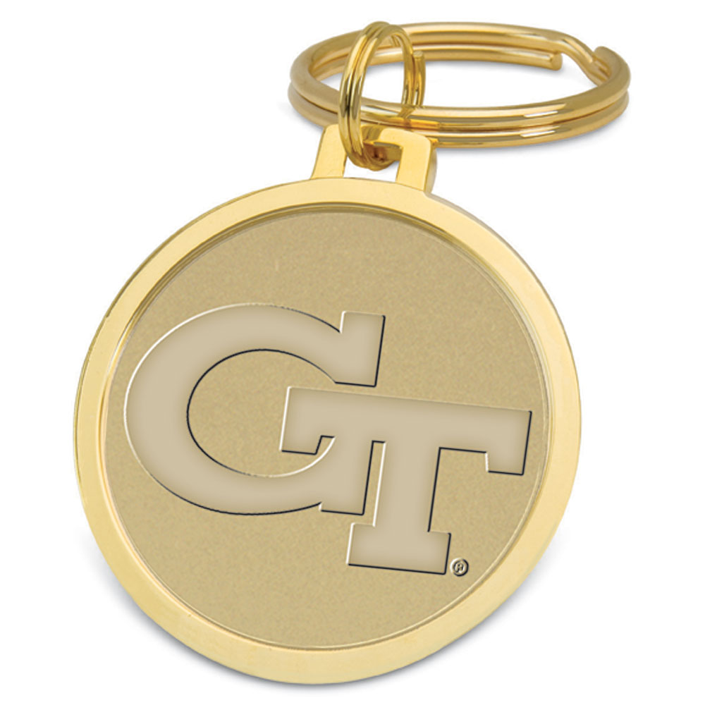 Gold Georgia Tech Yellow Jackets Split-Wire Logo Key Ring