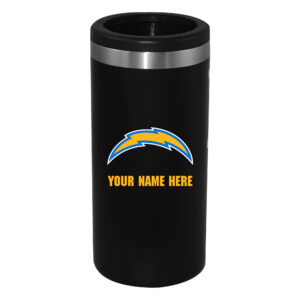 Black Los Angeles Chargers 12oz. Personalized Slim Can Holder