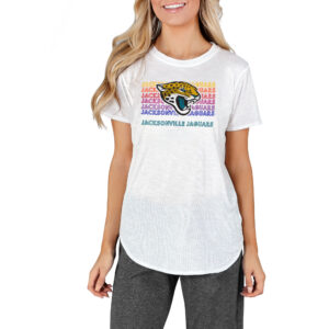 Women's Concepts Sport White Jacksonville Jaguars Gable Knit T-Shirt