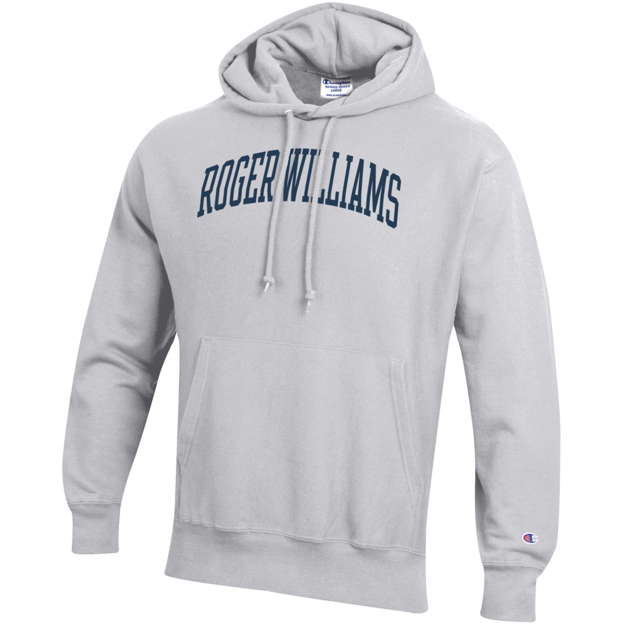 Men's Champion Heathered Gray Roger Williams University Reverse Weave Fleece Pullover Hoodie - Image 3