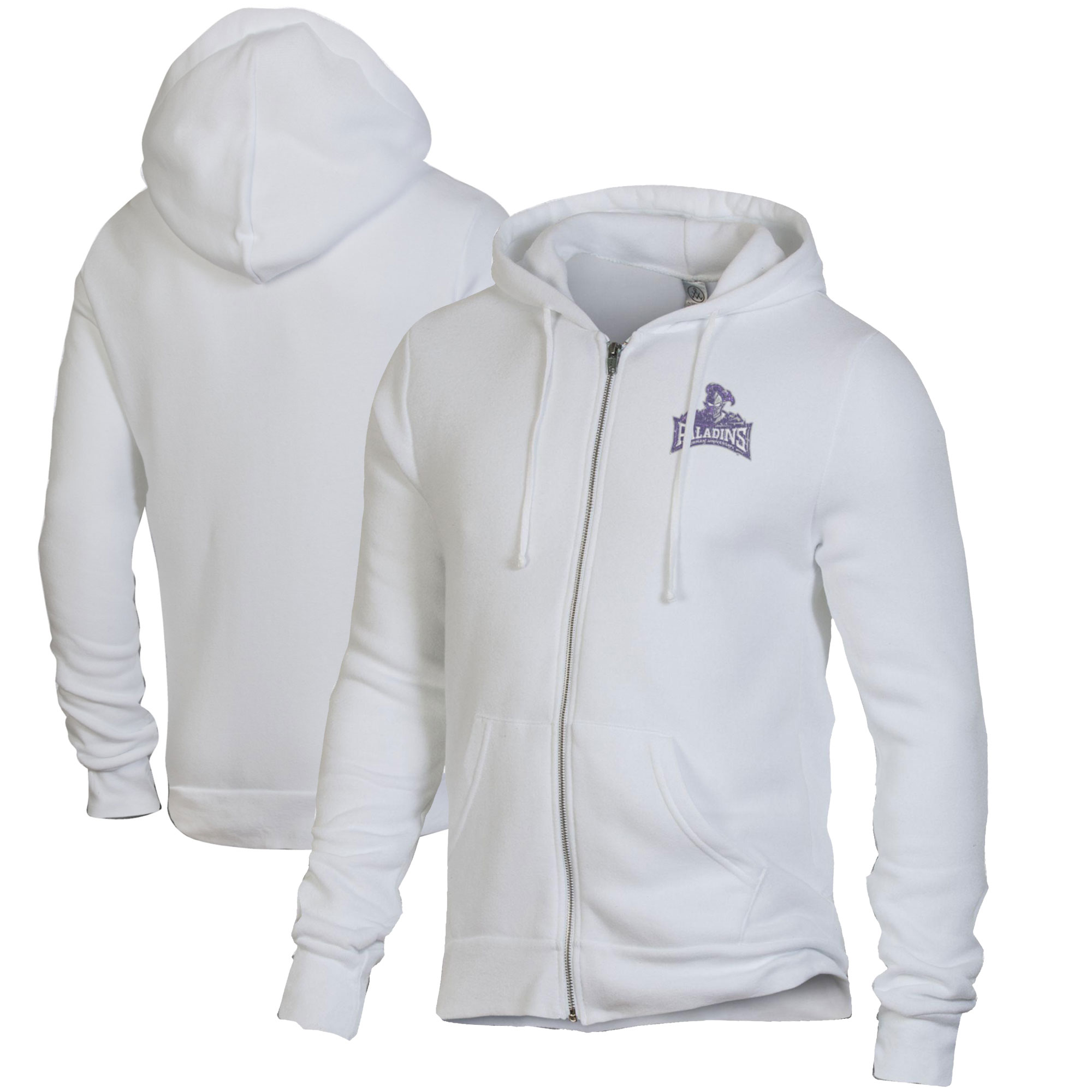 Men's Alternative Apparel White Furman Paladins Rocky Full-Zip Hoodie