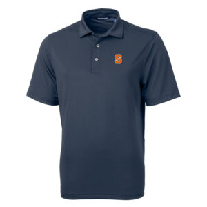 Men's Cutter & Buck Navy Syracuse Orange Big & Tall Virtue Eco Pique Recycled Polo
