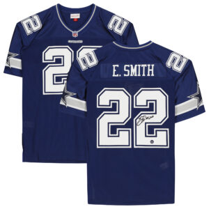Emmitt Smith Dallas Cowboys Autographed Navy Mitchell & Ness Authentic Jersey with ''HOF 2010'' Inscription