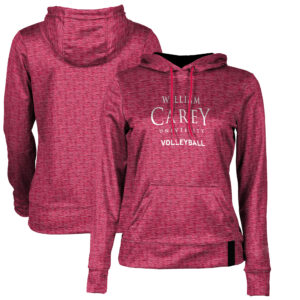 Women's Red William Carey Crusaders Volleyball Pullover Hoodie