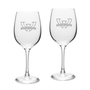 Wayne State Warriors 16oz. 2-Piece Traditional White Wine Glass Set