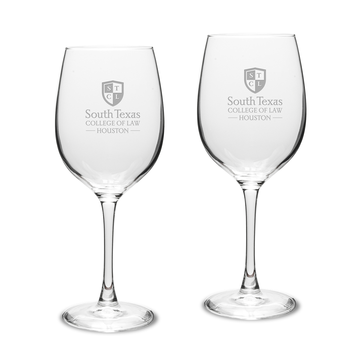 South Texas College of Law 16oz. 2-Piece Traditional White Wine Glass Set