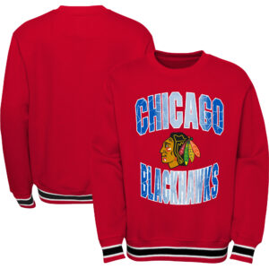 Youth Red Chicago Blackhawks Classic Blueliner Pullover Sweatshirt