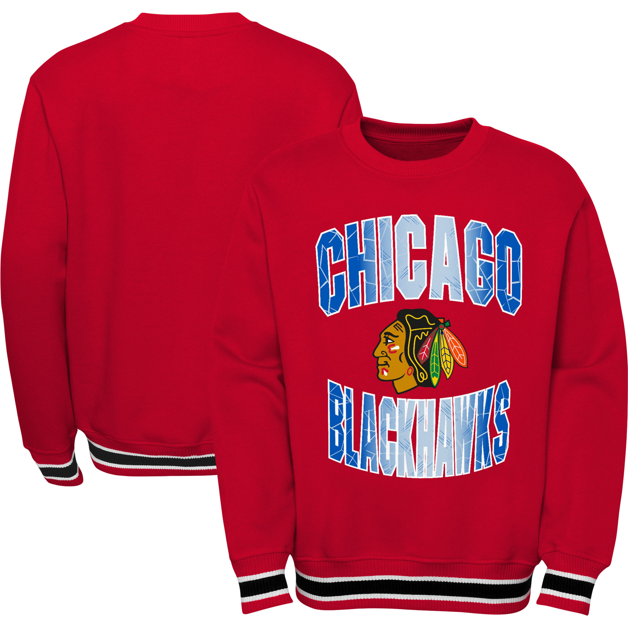 Youth Red Chicago Blackhawks Classic Blueliner Pullover Sweatshirt