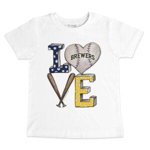 Youth Tiny Turnip White Milwaukee Brewers Baseball Love T-Shirt