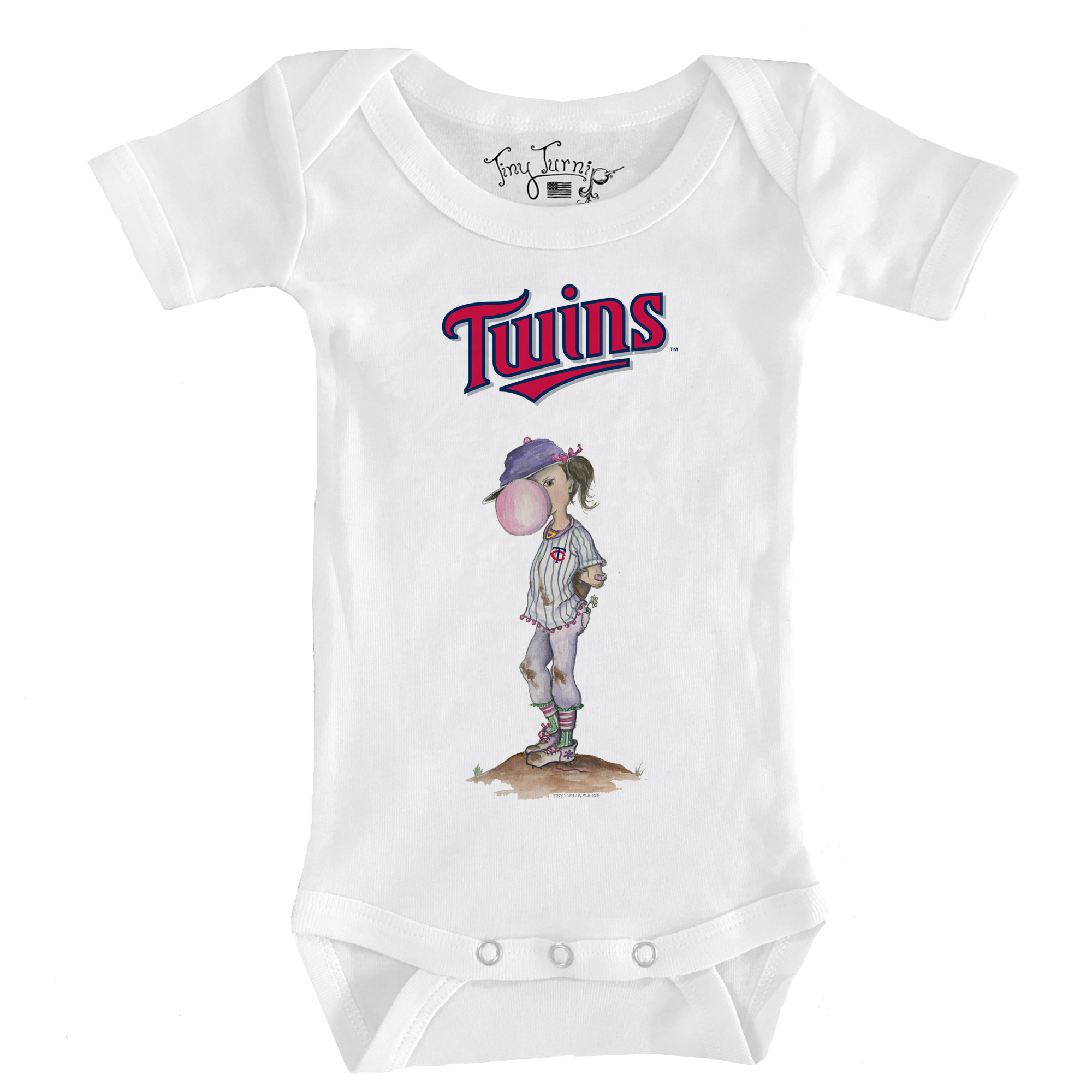 Infant Tiny Turnip White Minnesota Twins Bubbles Bodysuit