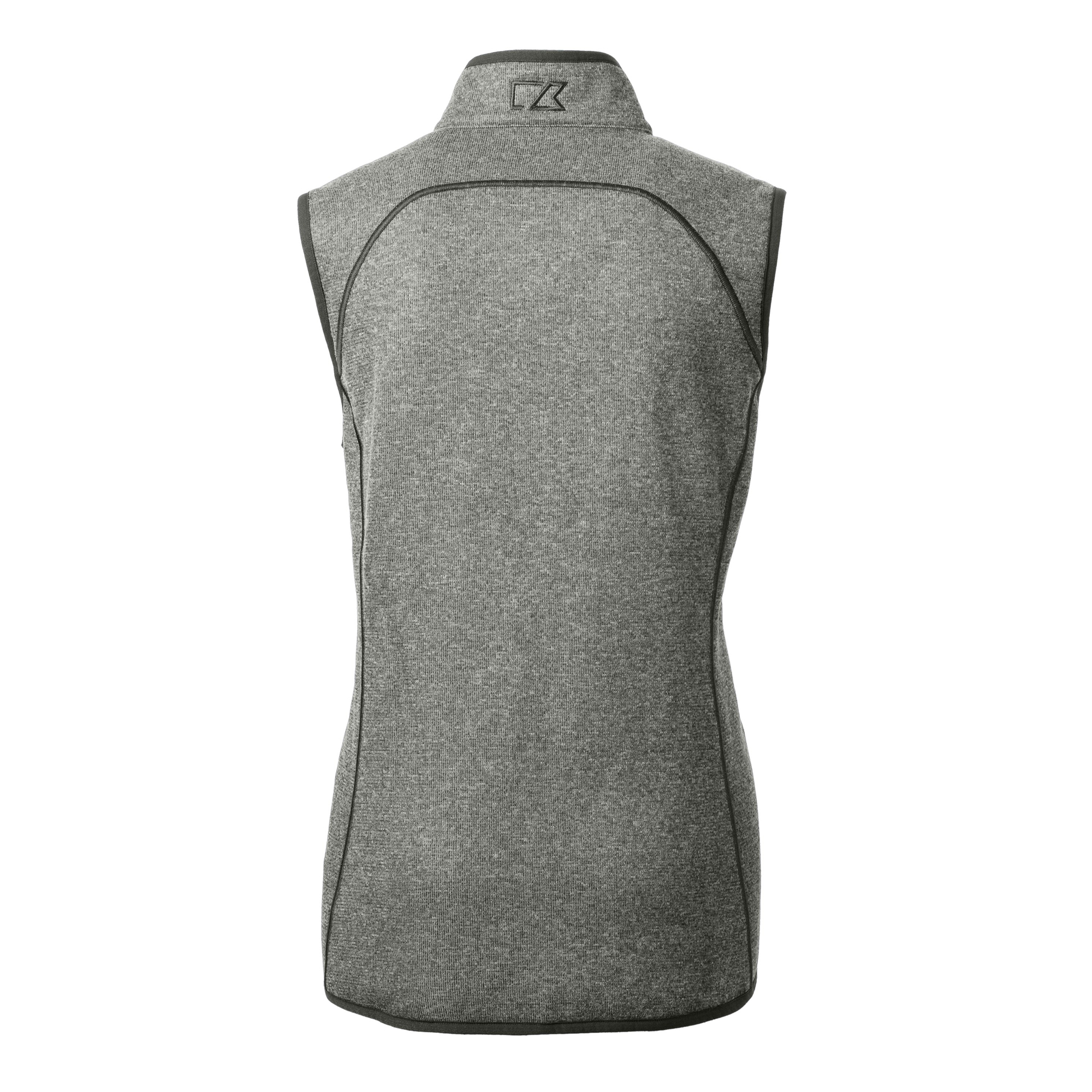 Women's Cutter & Buck Heathered Gray Philadelphia Phillies Mainsail Sweater-Knit Full-Zip Vest - Image 4