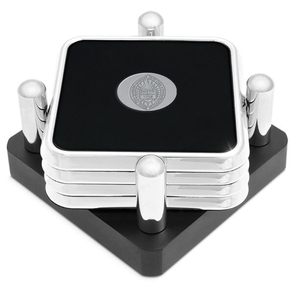 Silver Bard College Raptors 4-Piece Square Coaster Set in Presentation Stand