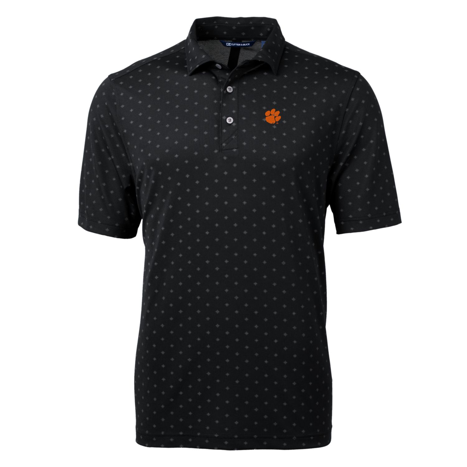 Men's Cutter & Buck Black Clemson Tigers Big & Tall Virtue Eco Pique Tile Print Recycled Polo - Image 6