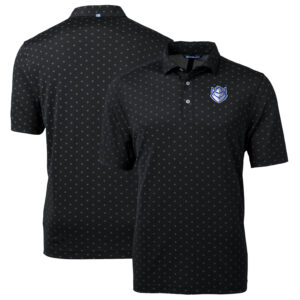 Men's Cutter & Buck Black Saint Louis Billikens Big & Tall Virtue Eco Pique Tile Print Recycled Polo
