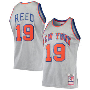 Men's Mitchell & Ness Willis Reed Silver New York Knicks 75th Anniversary 1969/70 Hardwood Classics Swingman Jersey