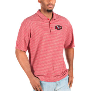 Men's Antigua Heathered Scarlet San Francisco 49ers Big & Tall Esteem Polo