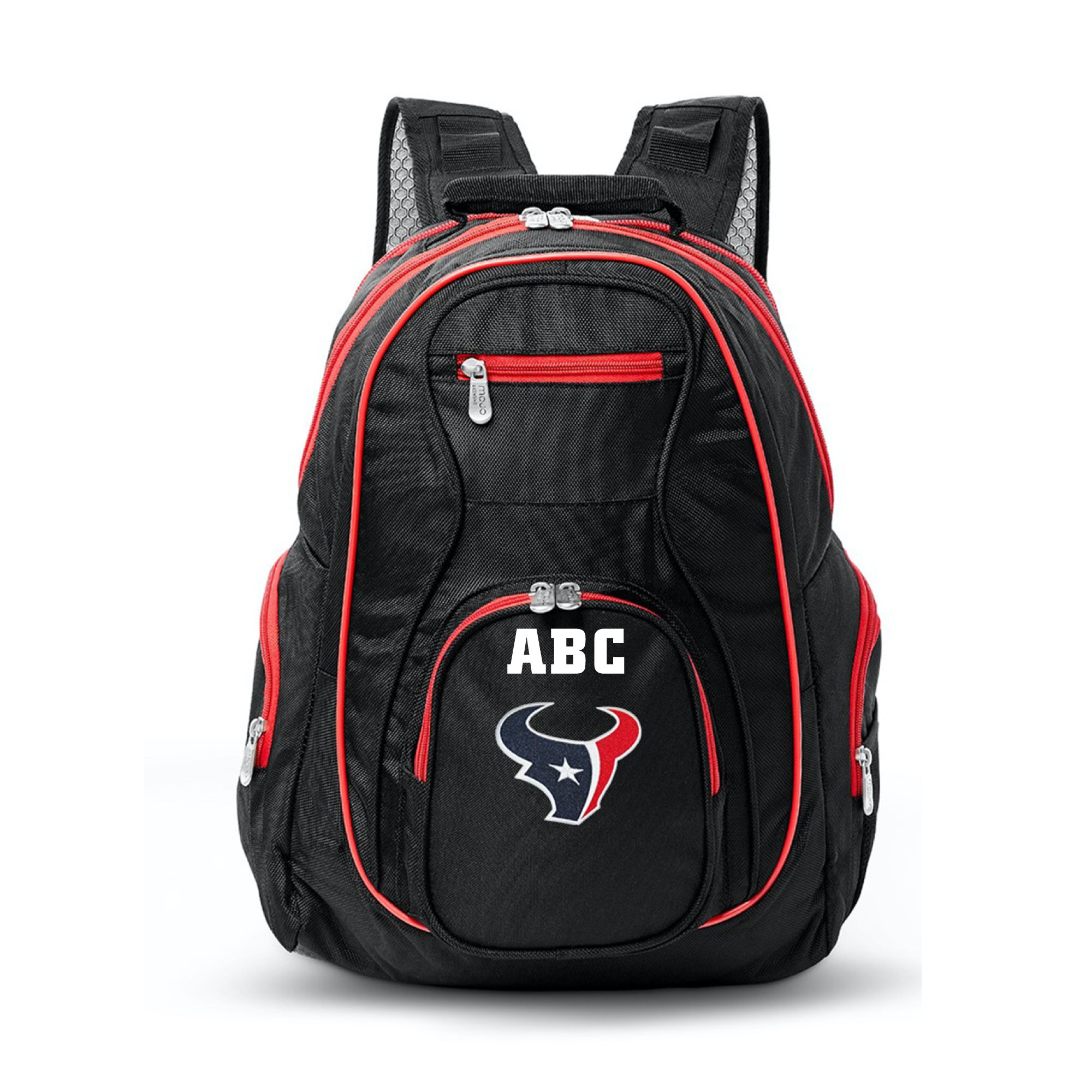 MOJO Black Houston Texans Personalized Premium Color Trim Backpack