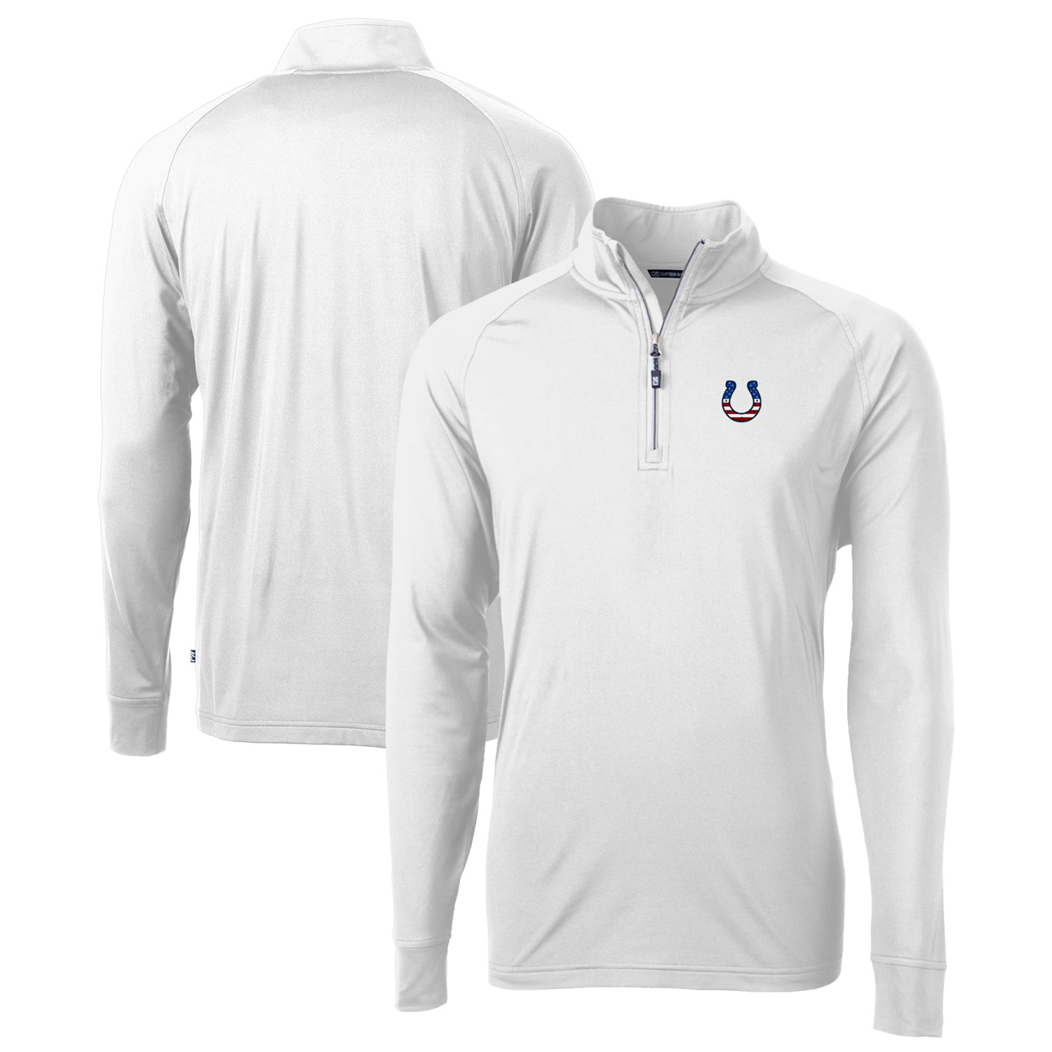 Men's Cutter & Buck White Indianapolis Colts Team Adapt Eco Knit Hybrid Recycled Quarter-Zip Pullover Top
