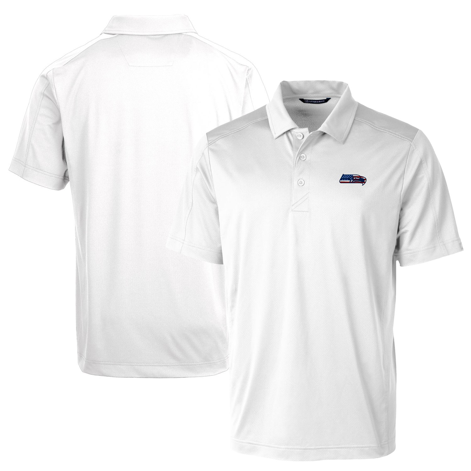 Men's Cutter & Buck White Seattle Seahawks Big & Tall Prospect Textured Stretch Polo
