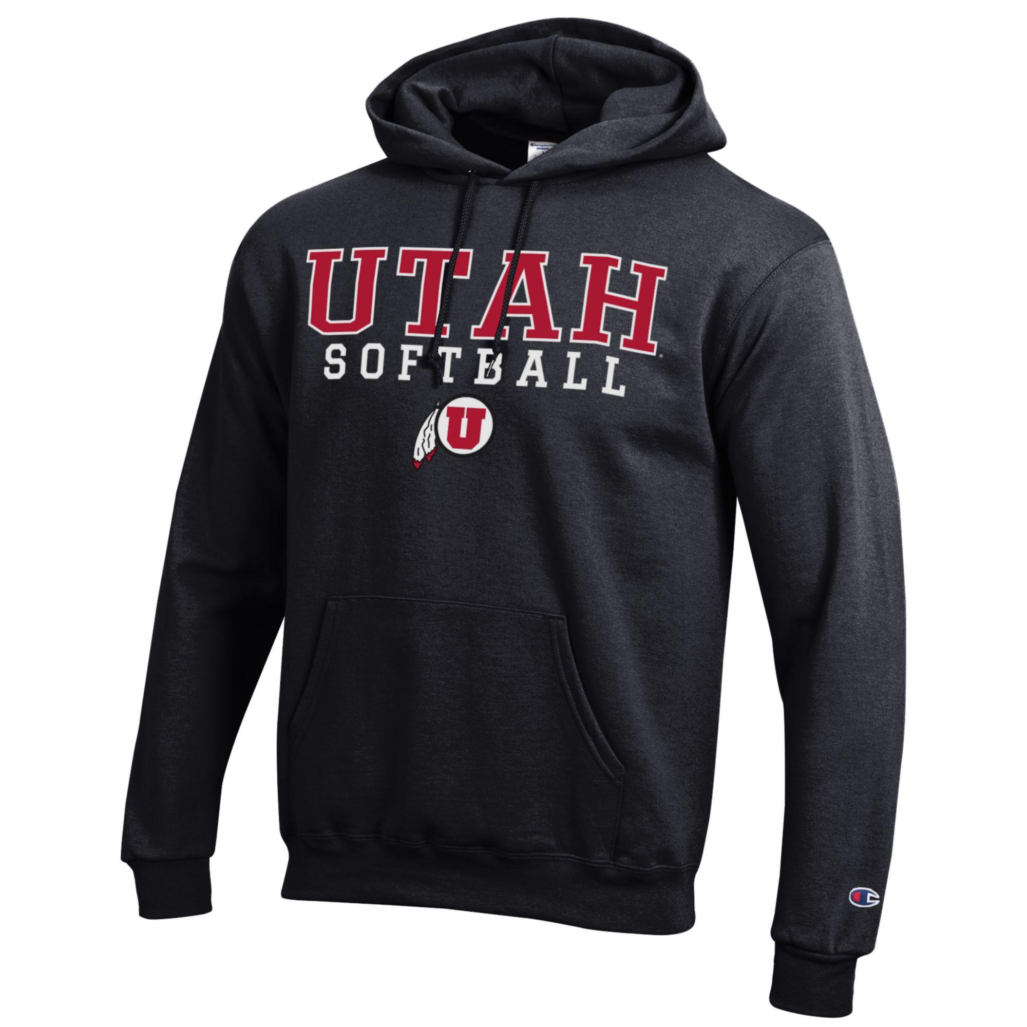 Men's Champion Black Utah Utes Softball Stack Pullover Hoodie - Image 3