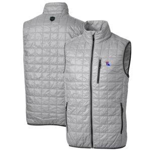Men's Cutter & Buck Gray Louisiana Tech Bulldogs Big & Tall Rainier PrimaLoft Eco Full-Zip Puffer Vest