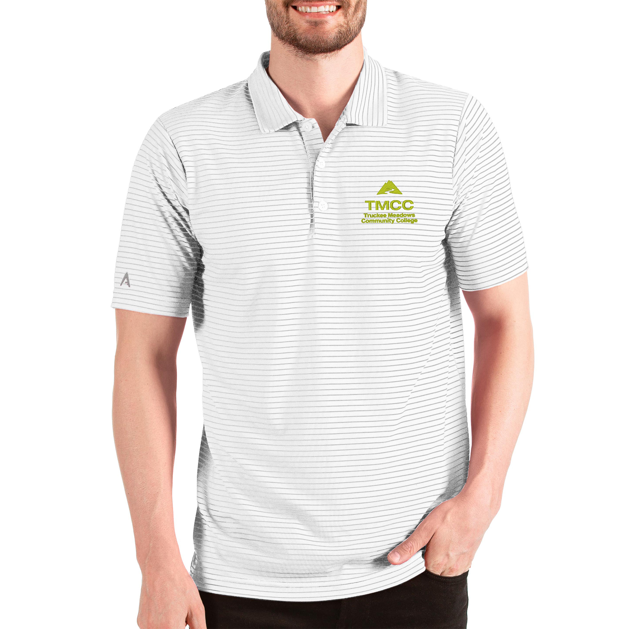 Men's Antigua White Truckee Meadows Community College Esteem Polo