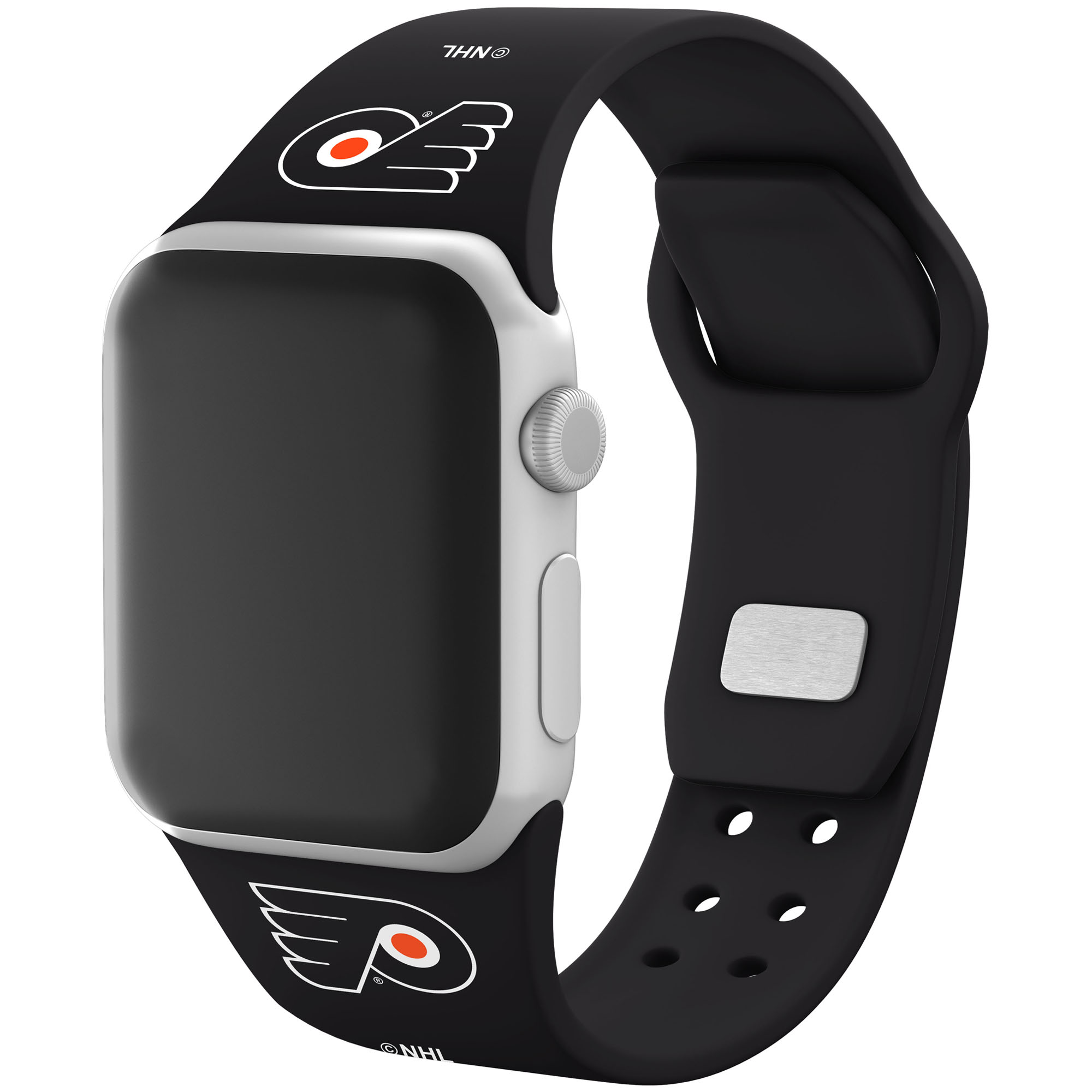 Black Philadelphia Flyers Silicone Apple Watch Band