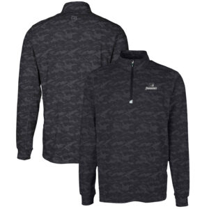 Men's Cutter & Buck Black Providence Friars Big & Tall Traverse Camo Print Stretch Quarter-Zip Pullover Top