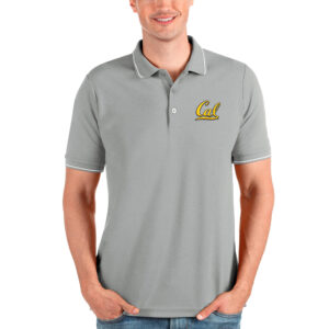 Men's Antigua Gray Cal Bears Affluent Polo