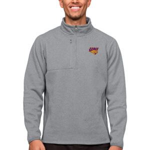 Men's Antigua Heather Gray Northern Iowa Panthers Course Quarter-Zip Pullover Top