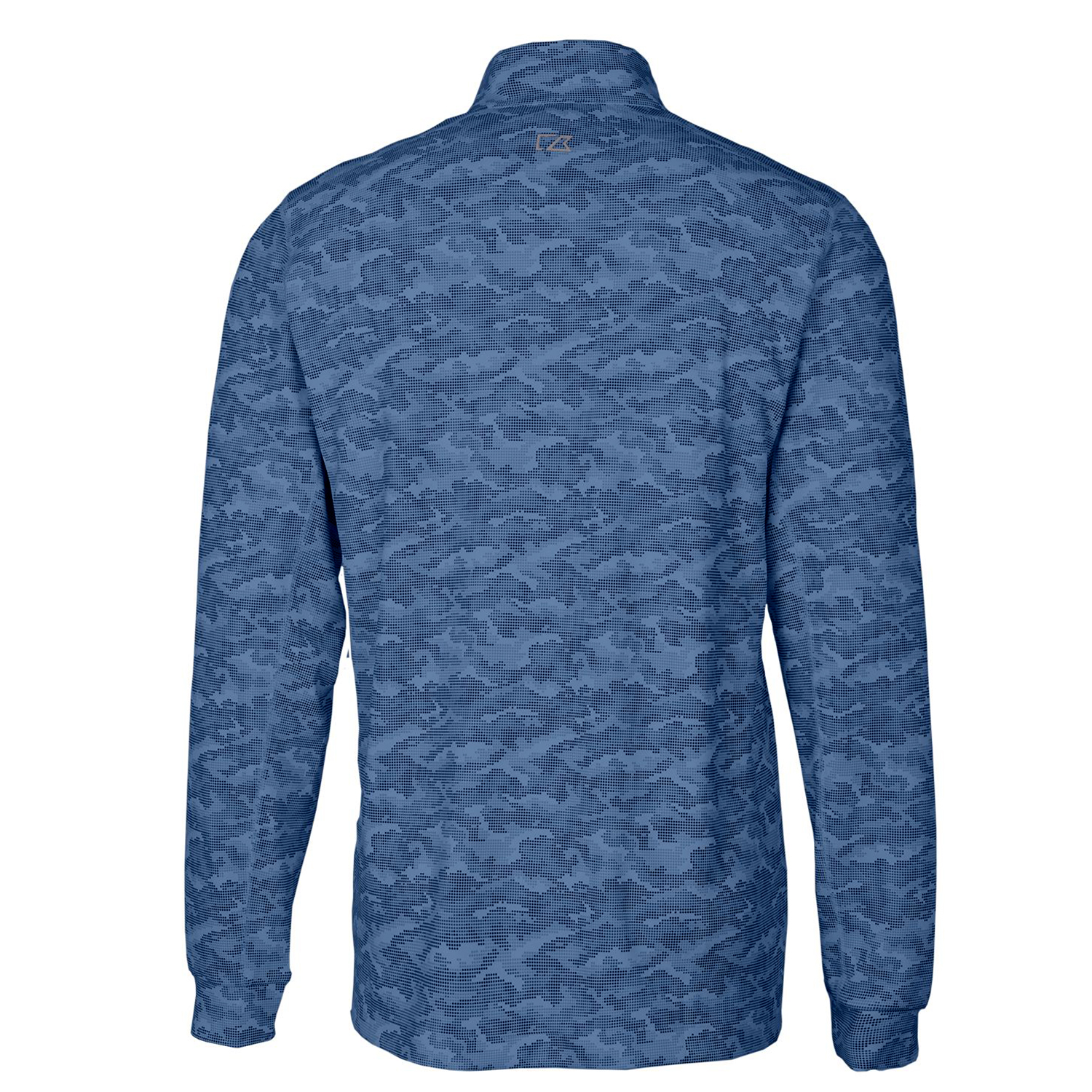 Men's Cutter & Buck Navy Jackson State Tigers Traverse Camo Print Stretch Quarter-Zip Pullover Top - Image 4