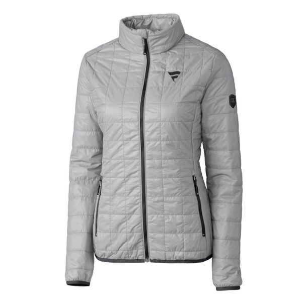 Women's Cutter & Buck Silver Fanatics Corporate Rainier PrimaLoft Eco Insulated Full-Zip Puffer Jacket - Image 6