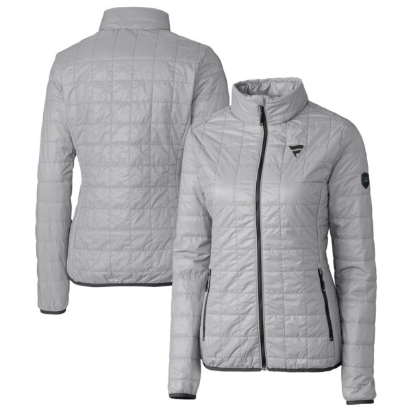 Women's Cutter & Buck Silver Fanatics Corporate Rainier PrimaLoft Eco Insulated Full-Zip Puffer Jacket