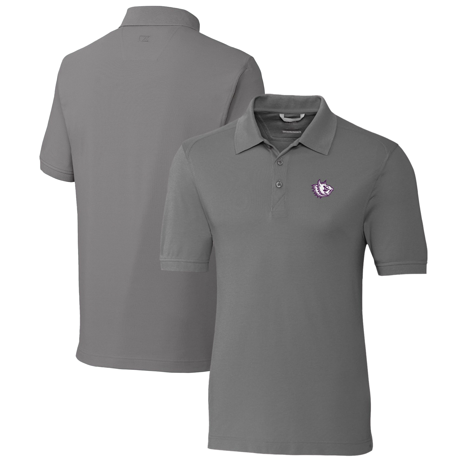 Men's Cutter & Buck Steel TCU Horned Frogs Advantage Tri-Blend DryTec Pique Polo