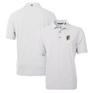 Men's Cutter & Buck Gray Grambling Tigers Virtue Eco Pique Botanical Recycled Polo