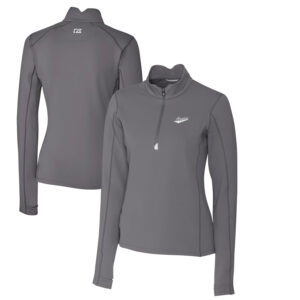 Women's Cutter & Buck Steel New Mexico State Aggies Traverse Stretch Quarter-Zip Pullover Top