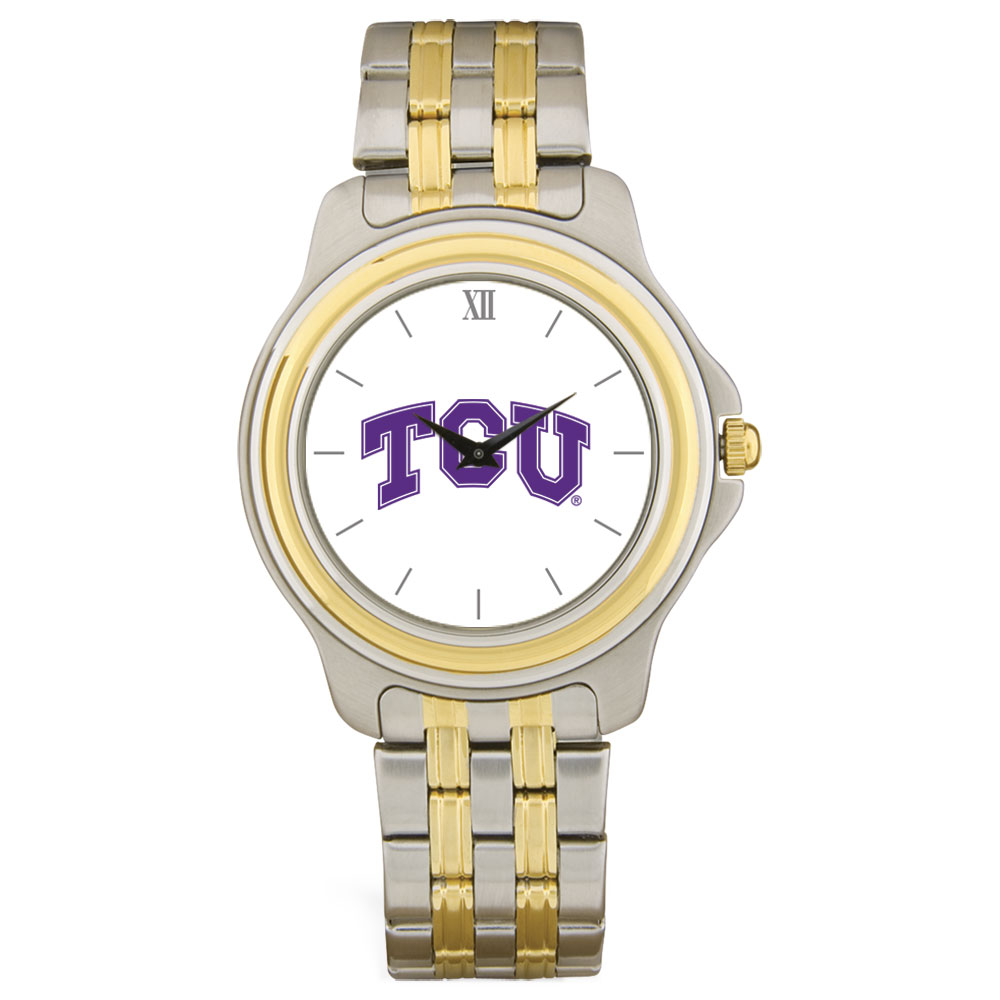 Unisex Silver/Gold TCU Horned Frogs Two-Tone Team Logo Wristwatch