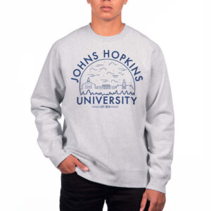 Men's Uscape Apparel Heather Gray Johns Hopkins Blue Jays Premium Heavyweight Pullover Sweatshirt