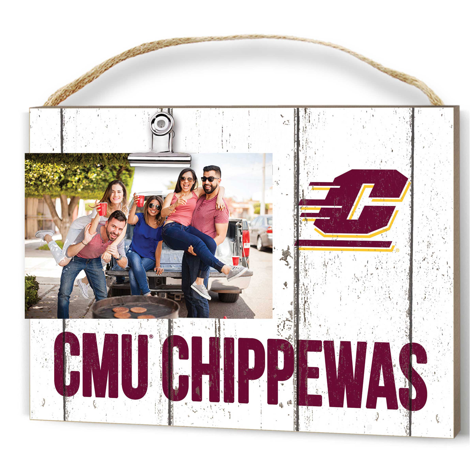 Central Michigan Chippewas 8'' x 10'' Weathered Clip It Frame - Image 2