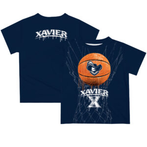Toddler Navy Xavier Musketeers Dripping Basketball T-Shirt