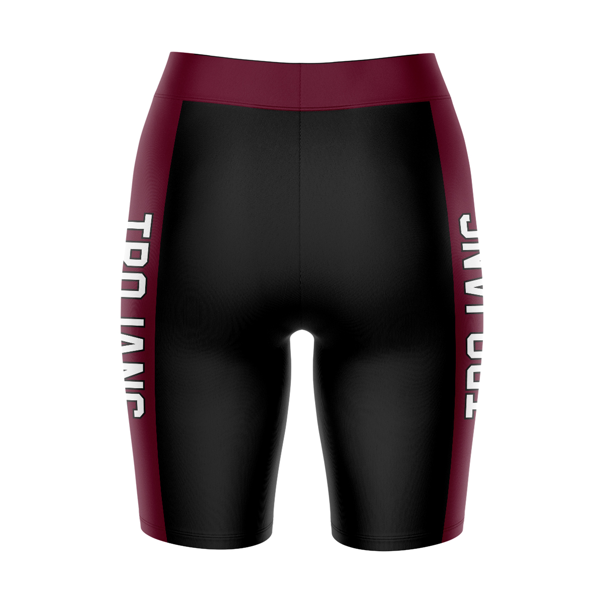 Women's Black/Maroon Arkansas Little Rock Trojans Plus Size Striped Design Bike Shorts - Image 7